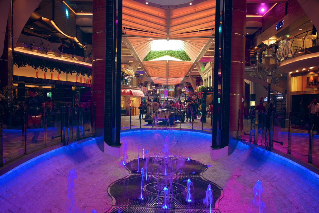 Dark Glow of Fountains on the Royal Promenade