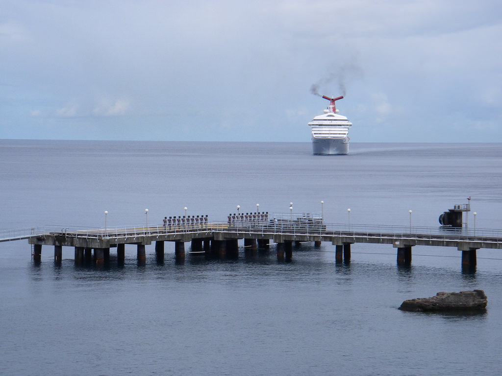 Cruise Ship Arriving at Roseau